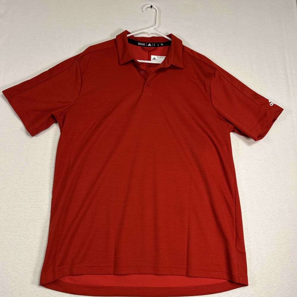 Adidas Polo Shirt Mens XL Red Golf Performance Breathable Short Sleeve DX9765